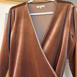 Madewell Velvet Ballet Wrap Top EUC